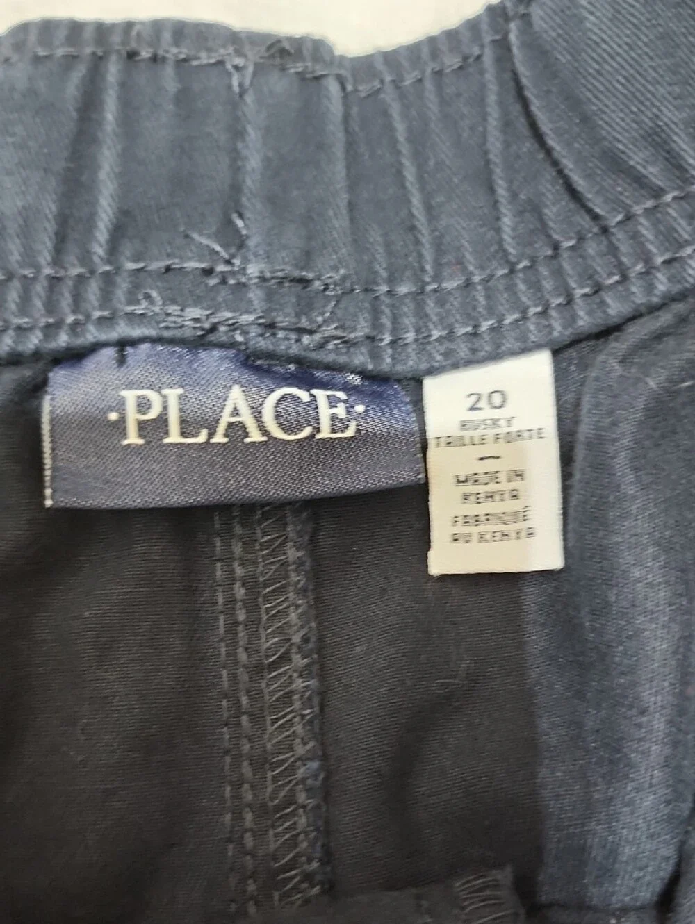 Kid's Navy Pull On Cargo Pants 20 Husky